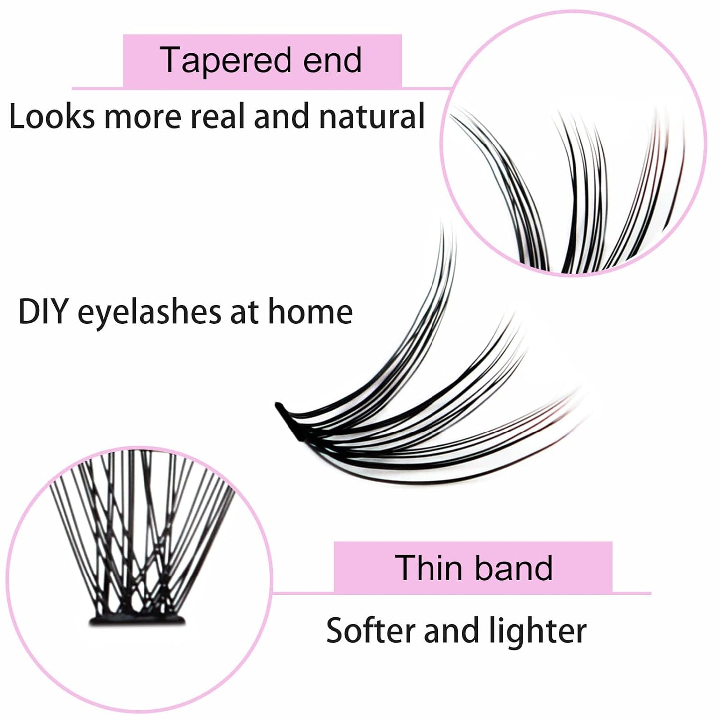 Lash Clusters LAUBESS Individual Lashes Waterproof Eyelash Clusters Mixed Tray Cluster Eyelash Extensions Soft Cluster Lashes for Beginners(30D-0.07D-16)