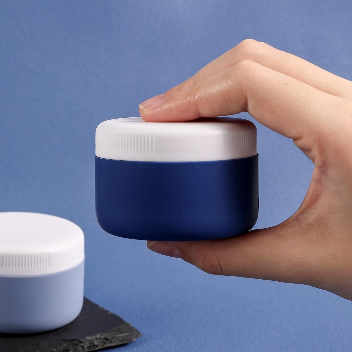 Travel Containers for Toiletries, Silicone Cream Jars BPA Free, TSA Approved 2oz Travel Size Containers, Leak-proof Travel Essentials with Lid for Cosmetic Face Hand Body Cream (4 Pack)