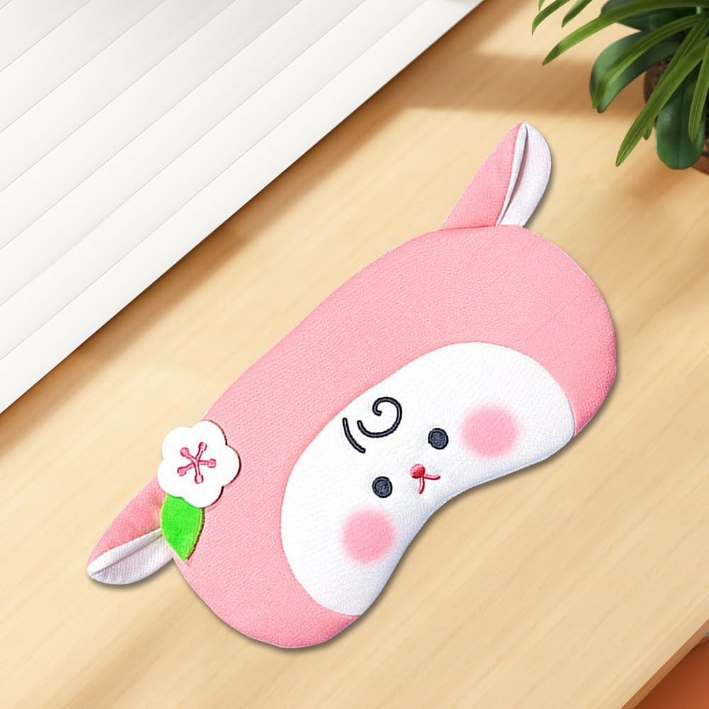 PERFECTSIGHT Sheep Sleep Eye Masks, Cute Plush Sleep Eye Cover Lightweight Adjustable Eyeshade Faux Fur Mask Cover for Women Men Sleep Travel Nap (Pink Sheep)