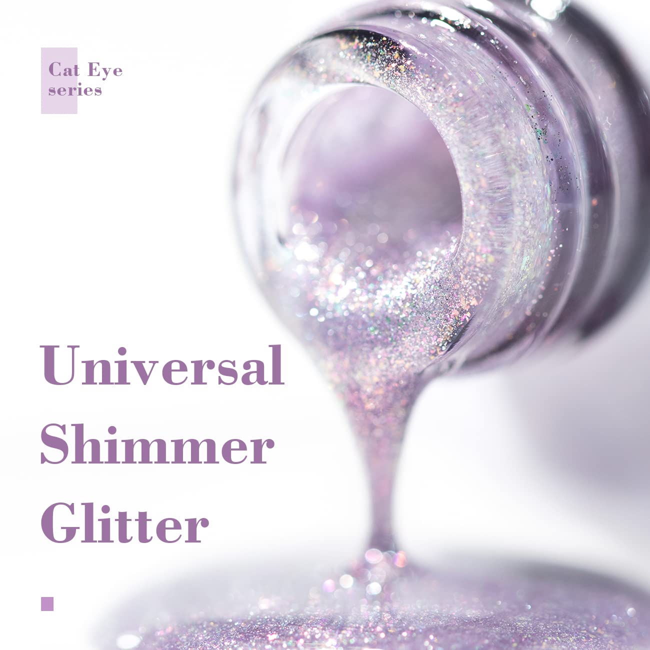 RARJSM Aurora Cat Eye Gel Nail Polish Purple Pink Velvet Silver Glitter Universal Galaxy Shimmer Star Effect Gel Polish with Magnet Stick Single Bottle UV LED Curing Require Soak Off Home Salon