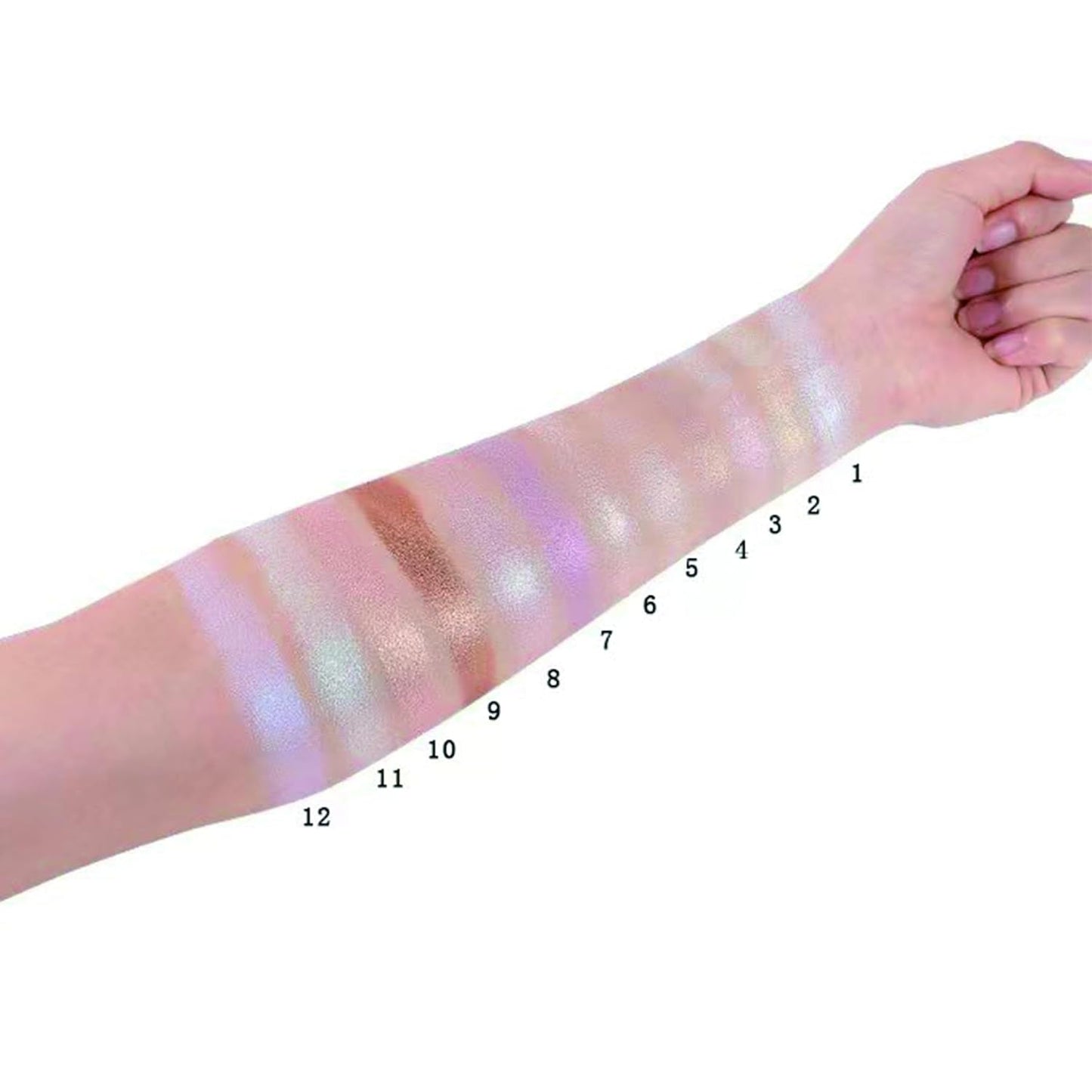 Face Highlighter Powder Palette, Glossy Glitter Illuminator Powder, Shimmer Shades for Face Highlighter Makeup, Highly Pigmented Natural Shiny Highlight Makeup Illuminator Highlighter 5