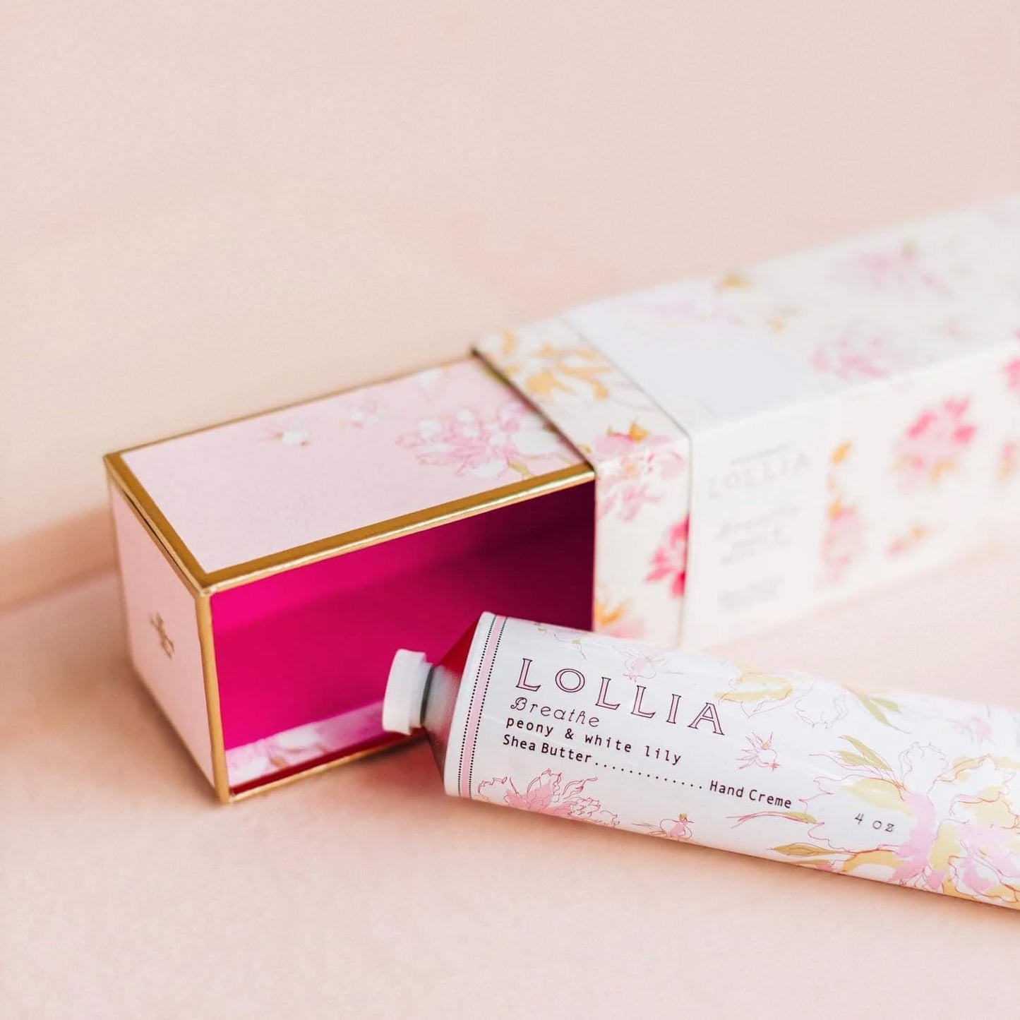 LOLLIA Breathe Handcreme, 4 oz, Scented Hand Cream for Women, Moisturizing Lotion for Dry Hands with Shea Butter & Cocoa Butter, Quick Absorbing Skin Care