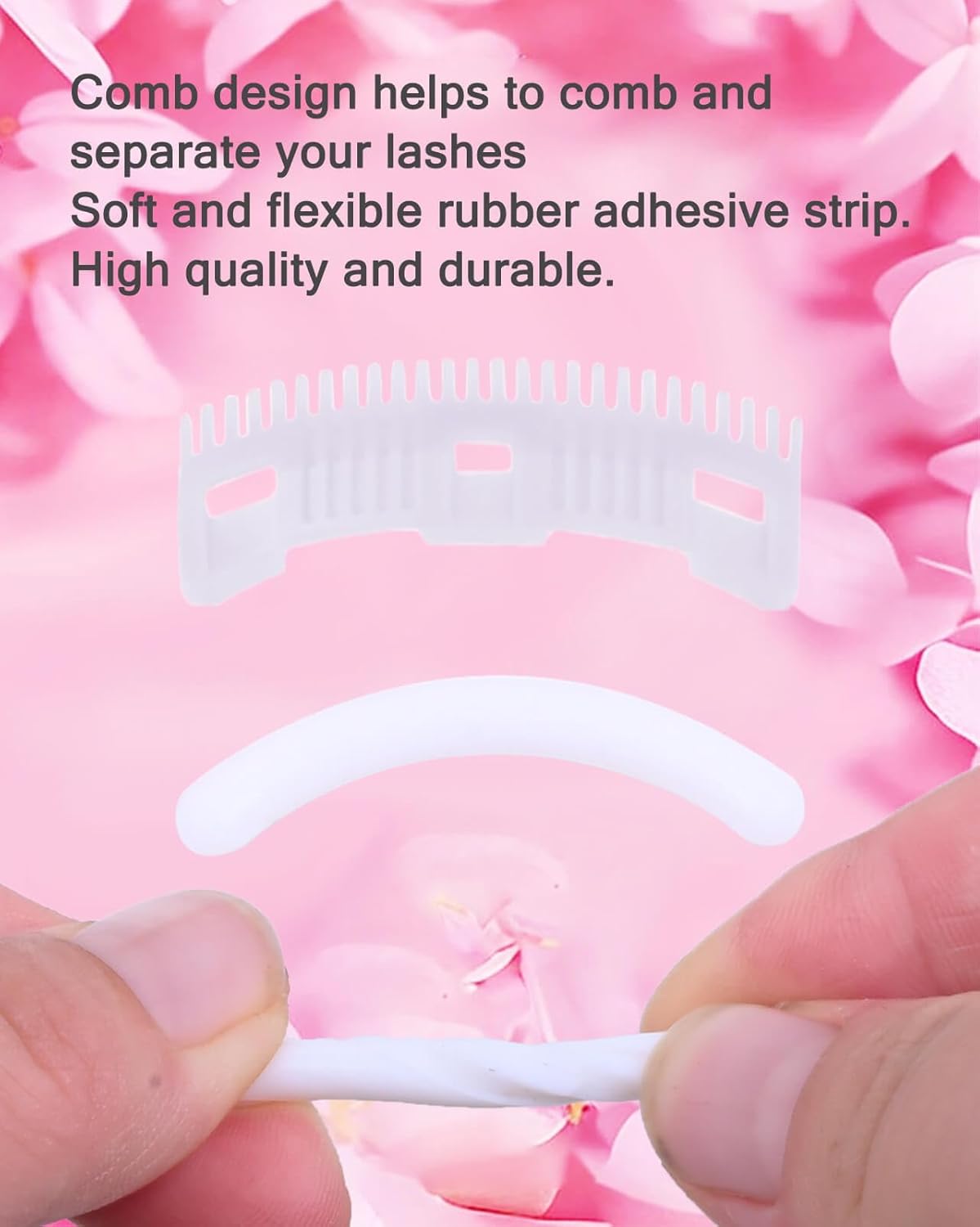 Eyelash Curlers with Comb IMMER LIEBEN Fashion Cute Eye Lash Curler with 3 Combs, 3 Refill, 10 Seconds for Long-Lasting Curl Pink