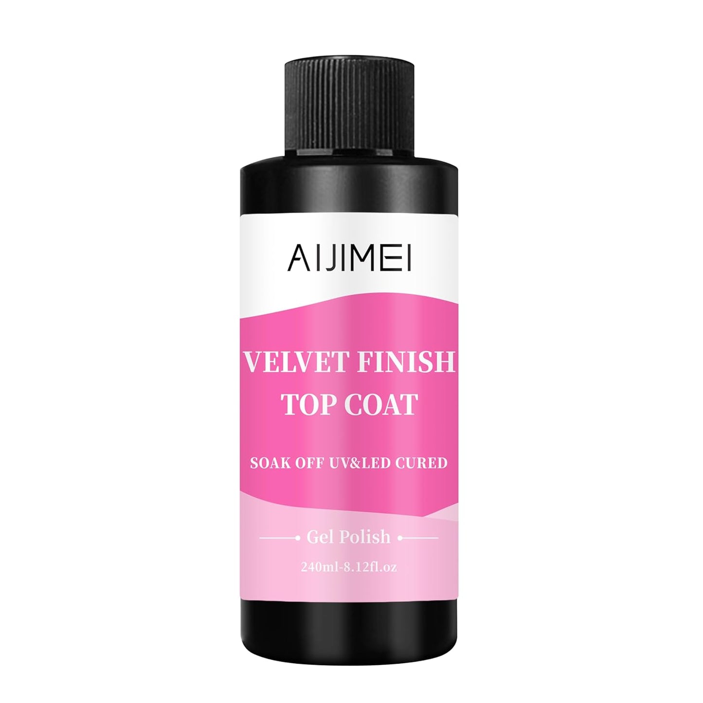 AIJIMEI Velvet Finish Top Coat 8 Fl.Oz Luxurious Matte Effect, Quick Dry, Easy Application, Suitable for All Nail Types, Professional Quality Gel Nail Polish for Home Use