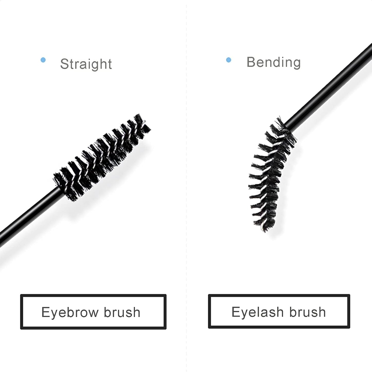 i-Laesh 10-Piece Disposable Mascara Wands with Tube - Diamond Spoolies for Eyelash & Eyebrow Makeup - Diamond Black Gold Color Lash Applicator Set