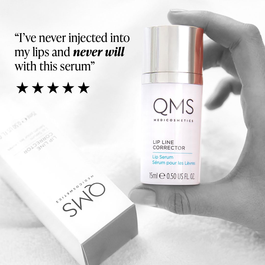 QMS Medicosmetics Lip Line Corrector Lip Serum – Formulated to Reduce Fine Lines + Wrinkles – Hydrates + Plumps Lips – 0.5 oz