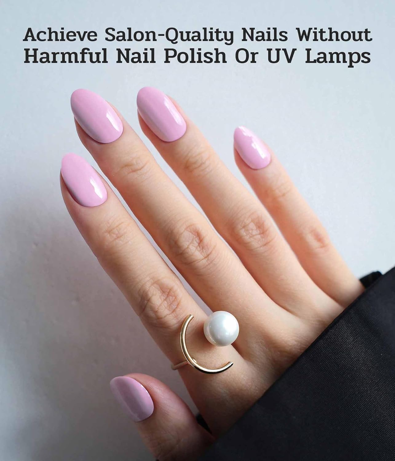 Nail Polish Strips - 22 Pcs Salon Quality Gel Nail Stickers - Long Lasting Wraps (Rose Pale Pink)