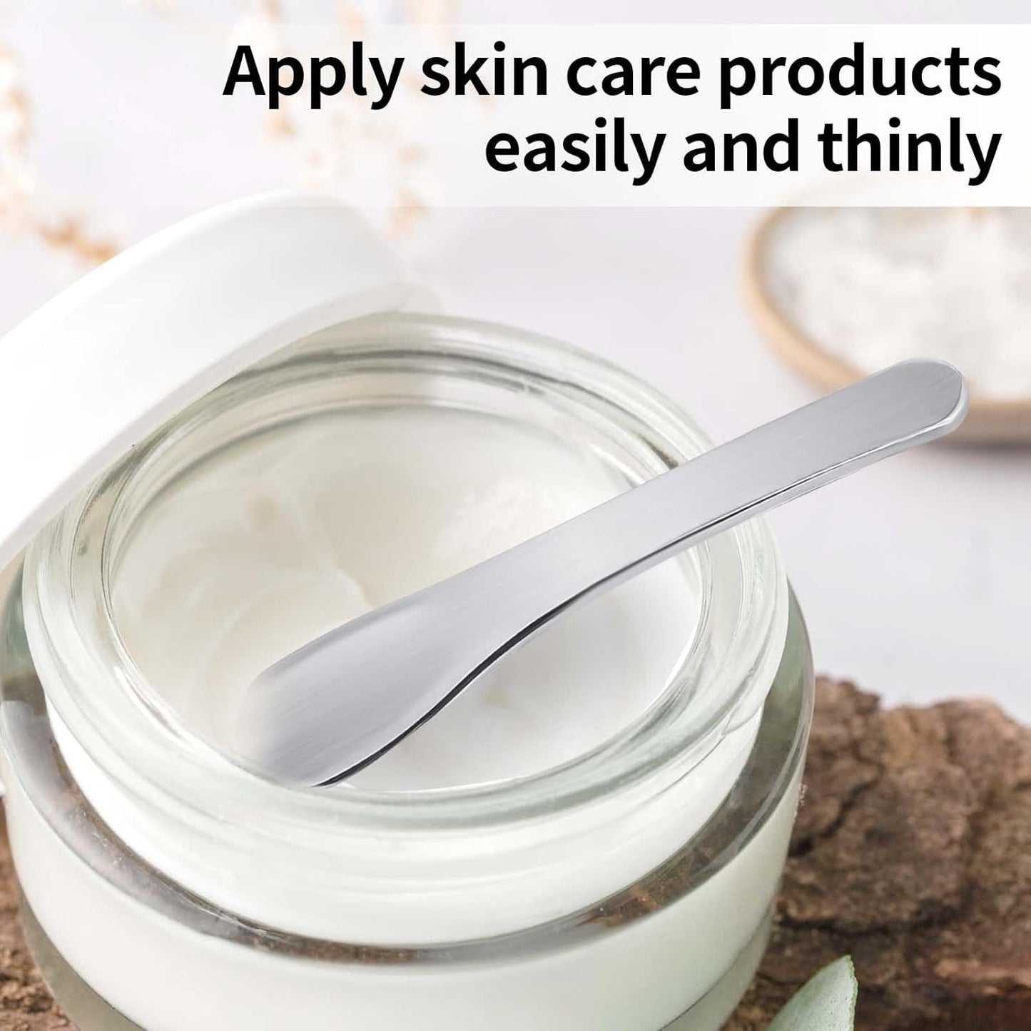 2Pcs Mini Metal Cosmetic Spatulas, Makeup Spatulas, Skincare Spatula, Cream Spatula, Beauty Accessories for Mixing and Sampling Plant Masks, Skin Care Creams, Eye Cream, Essences(Style 3)