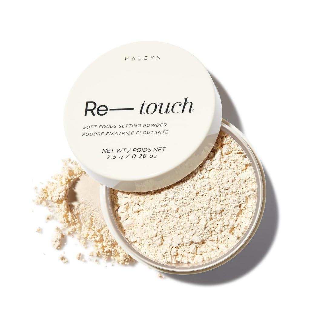 HALEYS Re-touch TALC-FREE Translucent Setting Powder: Blurring, Brightening, Long-Lasting, Oil Control, Matte Finish, Vegan+Talc-free for Sensitive Skin, Travel-Friendly, For All Skin Tones + Types