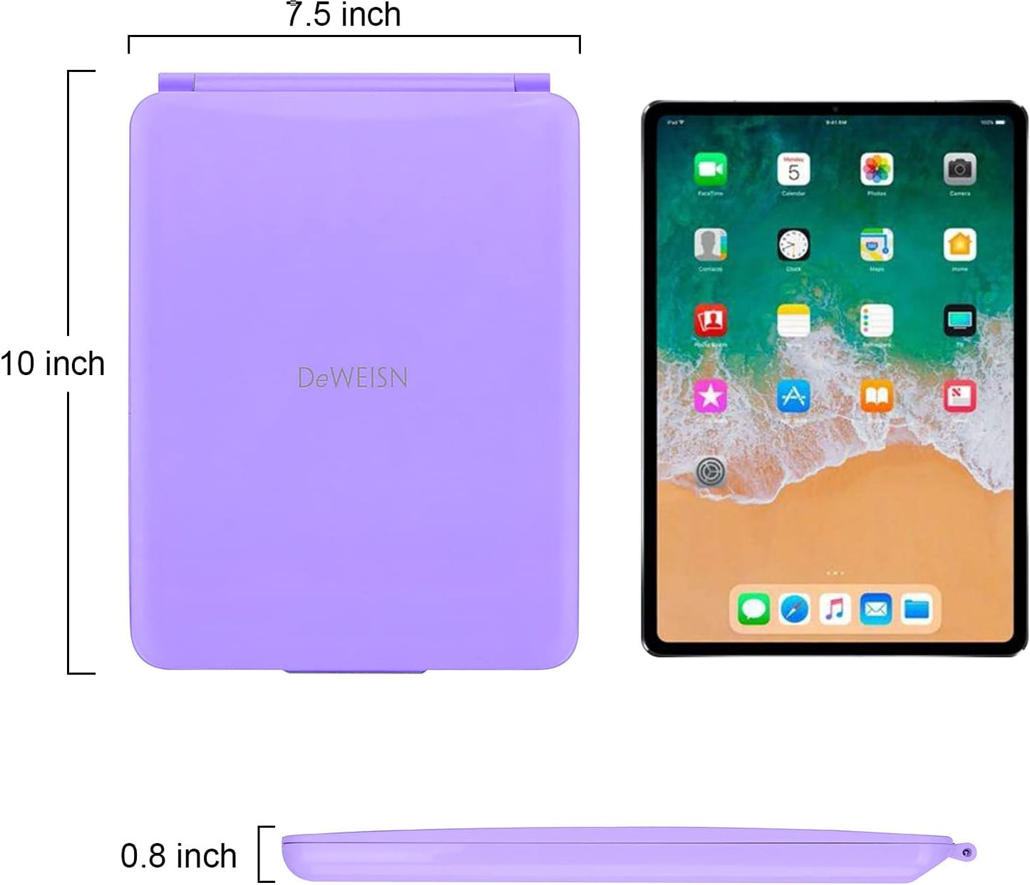 deweisn Folding Lighted Makeup Mirror with 72 LEDs 3 Colors Light Modes USB Rechargable 1800mA Batteries Portable Ultra Thin Compact Vanity Mirror Dimmable Travel Mirror