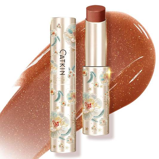 CATKIN Glossy Lip Balm Ultra Hydating Glow Lip Tinted Jelly Plumping Melting Balm Shea Butter Repair Soothing For Dry Lips 0.12 oz C08 MAPLE