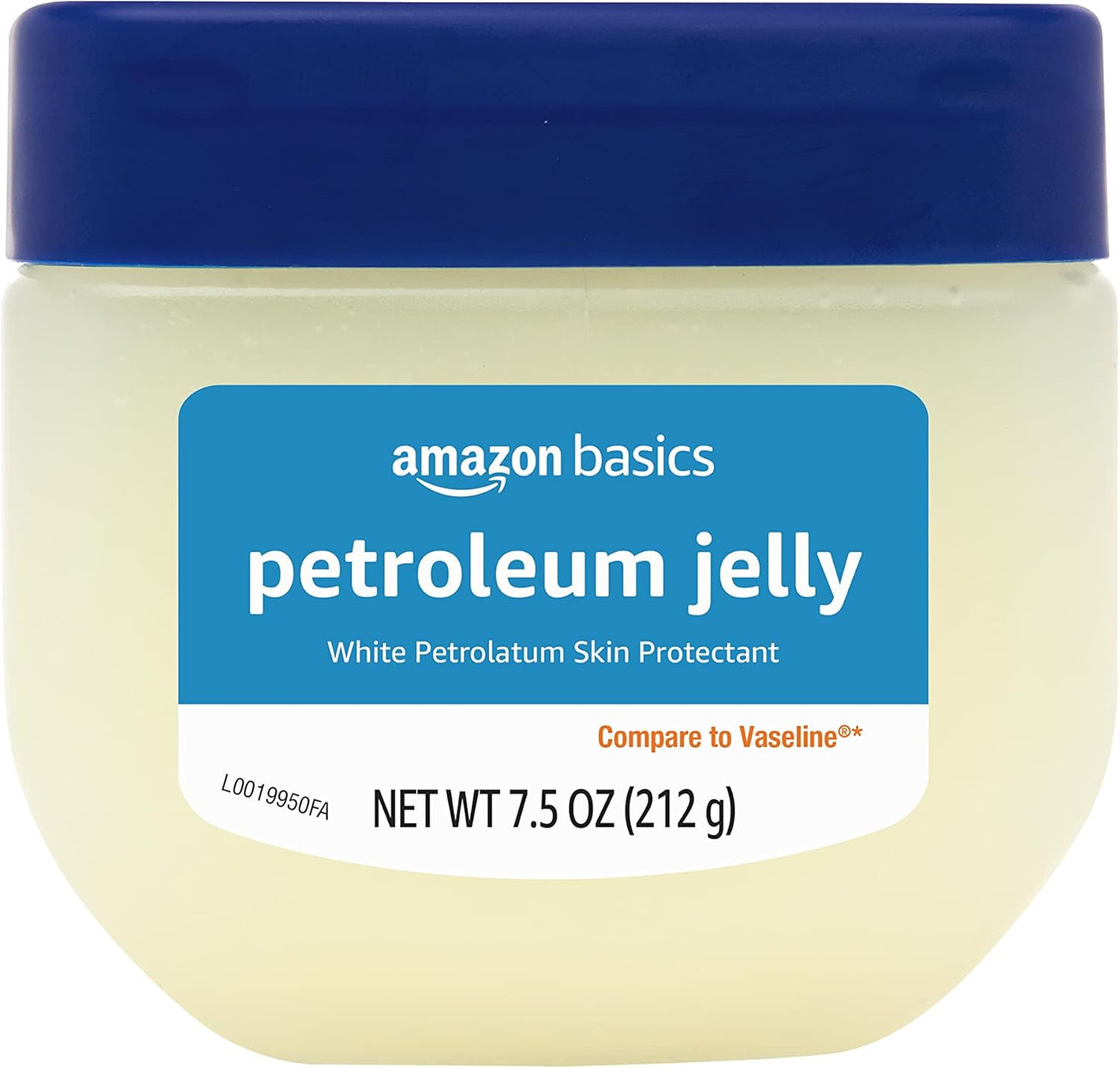 Amazon Basics Petroleum Jelly White Petrolatum Skin Protectant, Unscented, 7.5 oz, 4-Pack, (Previously Solimo)