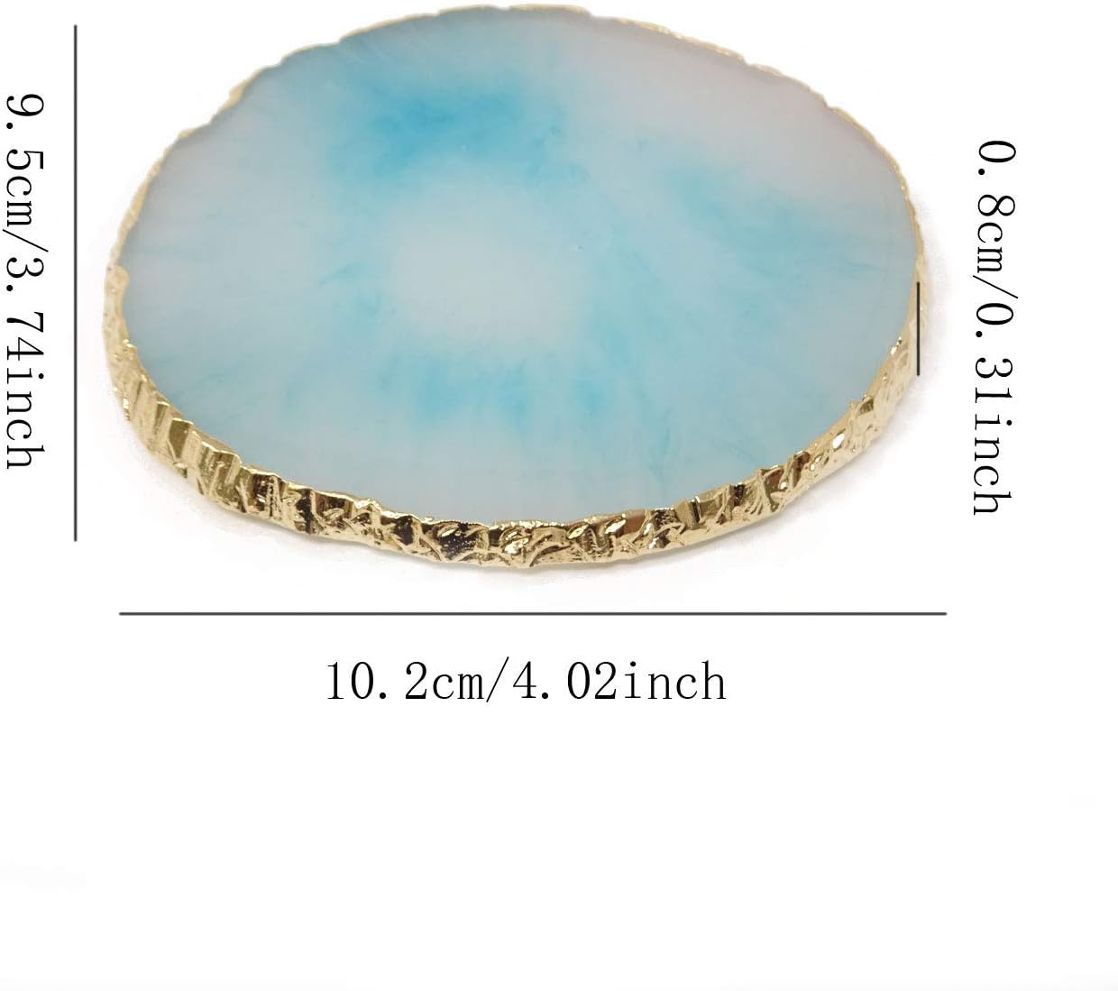 Honbay 2PCS Golden Edge Resin Nail Art Palettes Drawing Plates Manicure Display Tools for Women