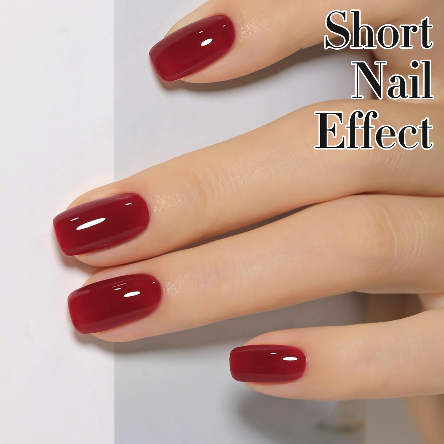 Double Rhythm Translucent Gel Polish Sheer Neutral Natural Light Milky Same Color Same Bottle 15ML Jelly Nail Polish Nail Art DIY at Home (Jelly Burgundy-A1400)