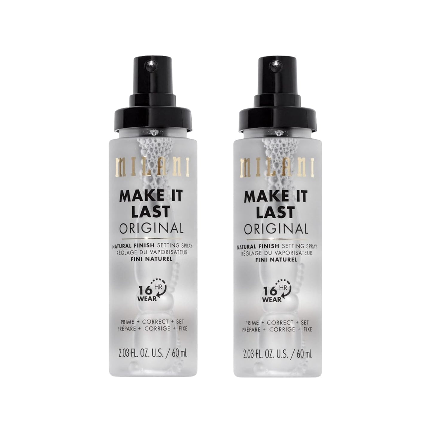 Milani Setting Spray + Primer, Make It Last Original - Natural Finish with Niacinamide for Hydration, Setting Spray for Makeup and Face Primer, 3-in-1 Prime + Hydrate + Set, 2.03 Fl. Oz - 2 Pack