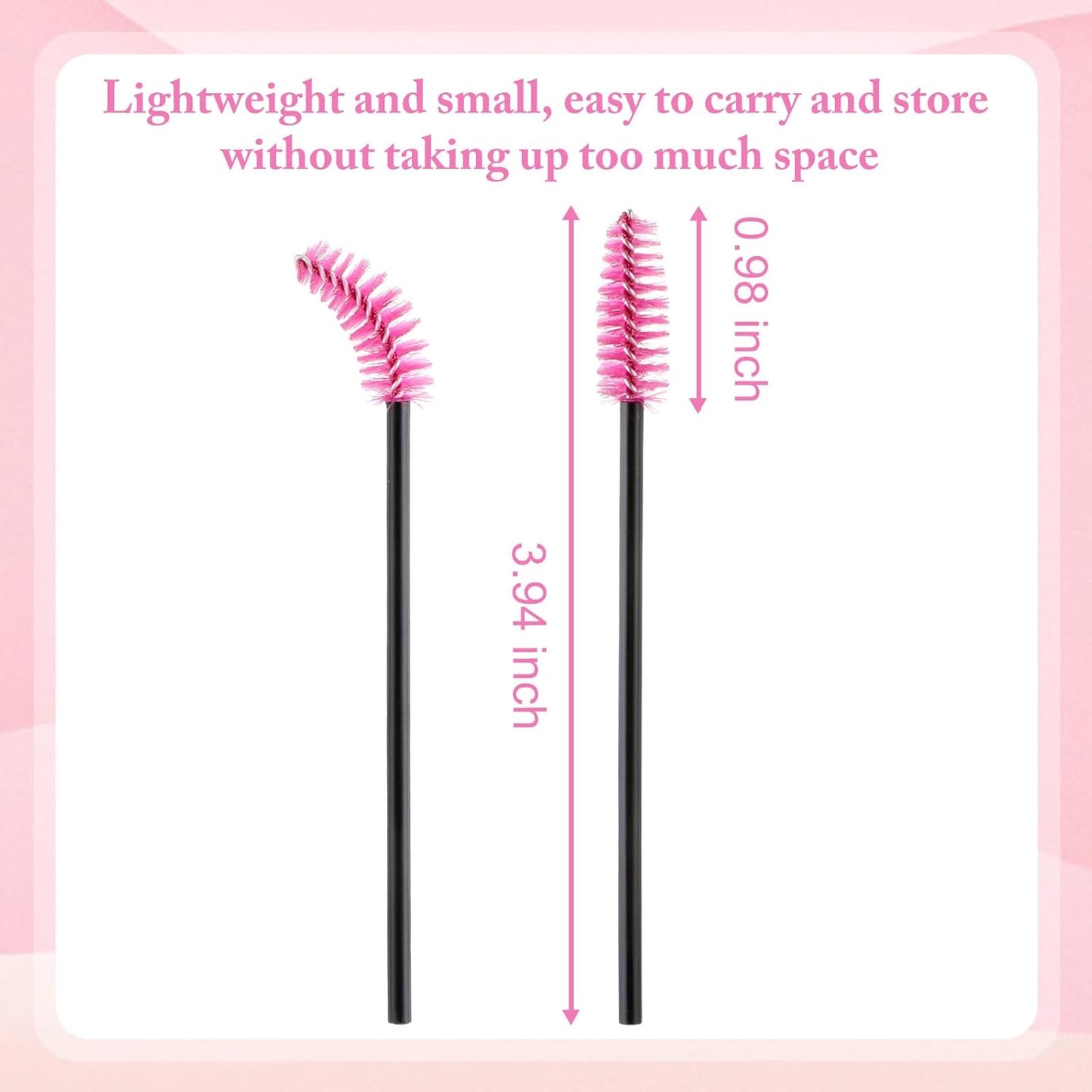 Skylety 1000 Pcs Disposable Mascara Wands Bulk Mascara Eyelash Brush Spoolies Makeup Applicator Eyelash Wands for Eye Lash Extension, Eyebrow Comb, 3.9 x 0.2 x 0.3 Inch (Rose Red,Classic)