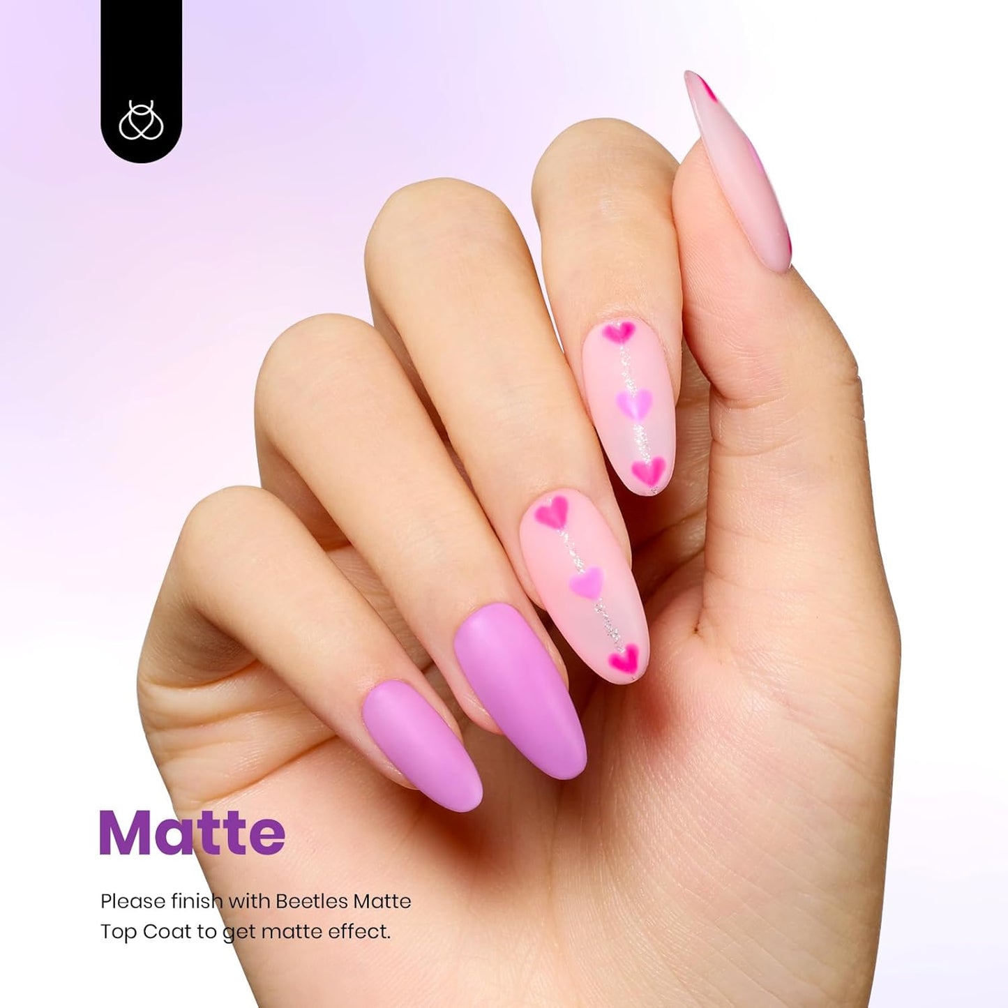 Beetles Purple Gel Nail Polish, 1 Pcs 15ml Light Pastel Purple Gel Polish All Season Soak Off DIY Manicure Salon Uv Fuchsia Shades Nail Art Design Gift for Women Girl
