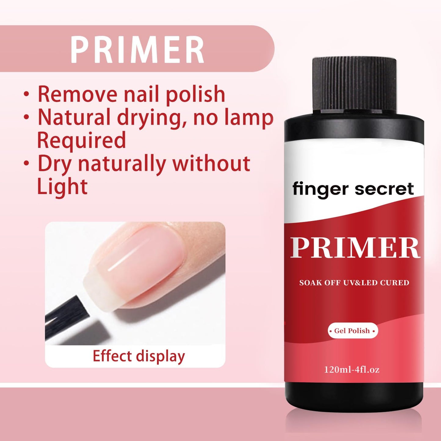 120ml/4floz Primer for Gel Polish,Base Coat, Nail Primer for Nail Art Design in Salon or Home Use