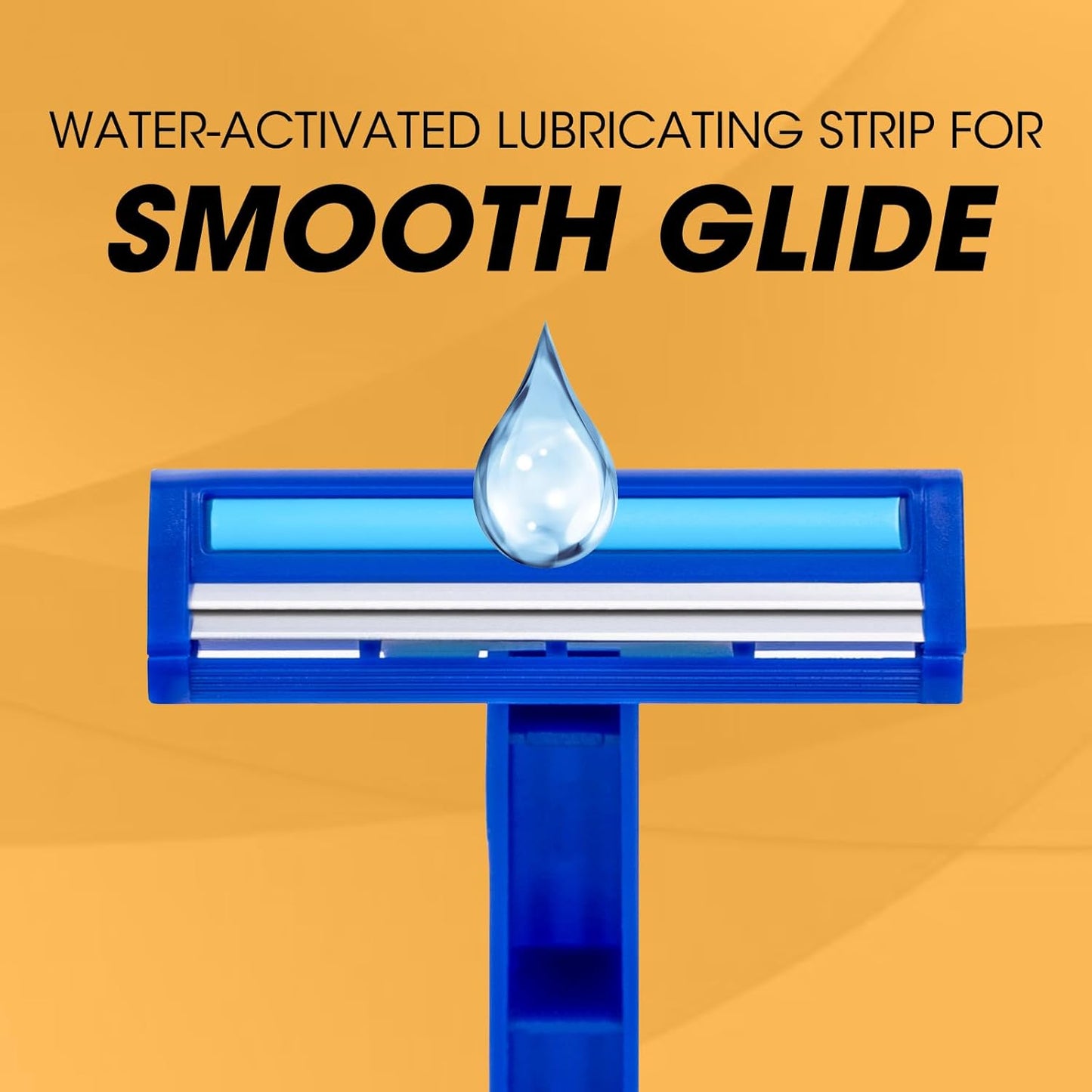 CXYARY 50 Pcs Disposable Razors With Lubricating Strip, 2 Blade Razors with Clear Safety Cap, Disposable Razors Bulk for Men Women, Multipurpose Portable Shave Razor for Bathing Hotel Travel, Blue