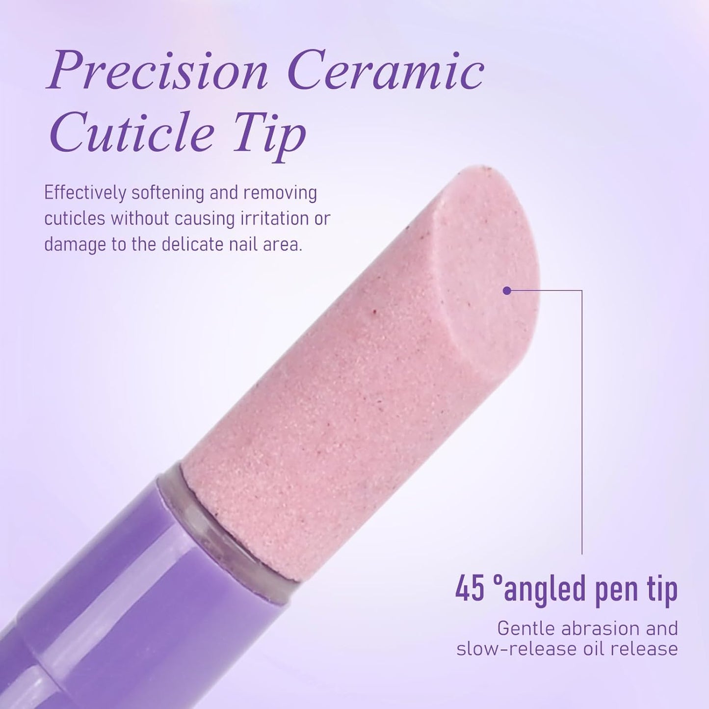 3-in-1 Cuticle Oil Pen, Cuticle Pusher Pen with Ceramic Tip, Upgraded Rotary Oil Discharge Portable Nail Care Pen Cuticle Remover for Hangnails Dry & Damaged Nails, Moisturize Strengthen(1pc)