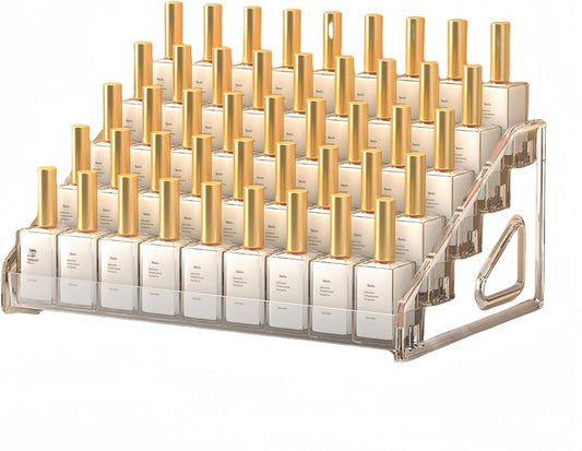 5-Tier Makeup Organizer with Adjustable Drawers, Acrylic Nail Polish & Cosmetic Storage for Bathroom Vanity - Easy to Clean, Space-Saving Design (5 layers)