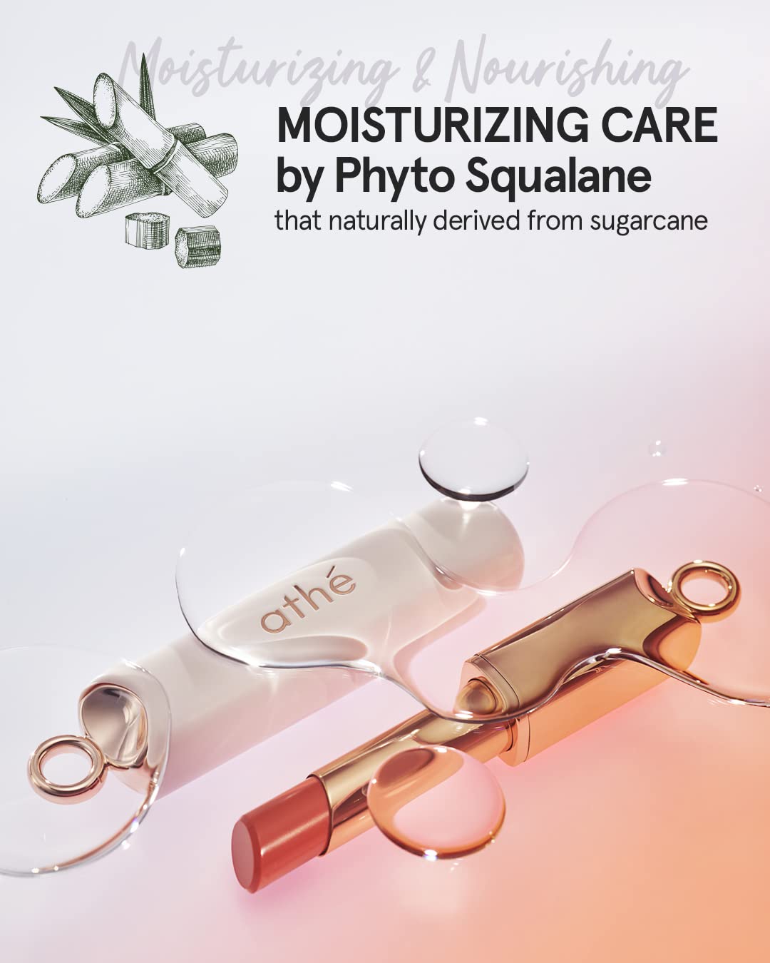 ATHÉ Authentic Lip Balm 14 RUDY, Korean Vegan Color Lip Blam, Long Lasting Buildable Glow Lip Balm without Stickiness, Cruelty-Free, Clean-Beauty, 0.11oz.