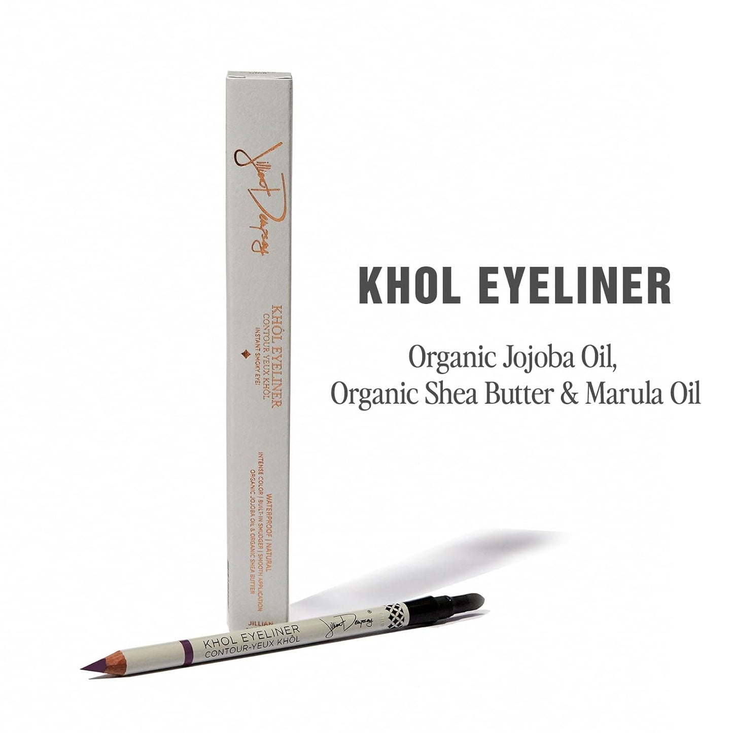 Jillian Dempsey Khol Eyeliner: Clean, Waterproof Eyeliner Pencil with Built-In Smudger for Effortless Blending – Rich Pigment, Cruelty-Free, Deep Burgundy