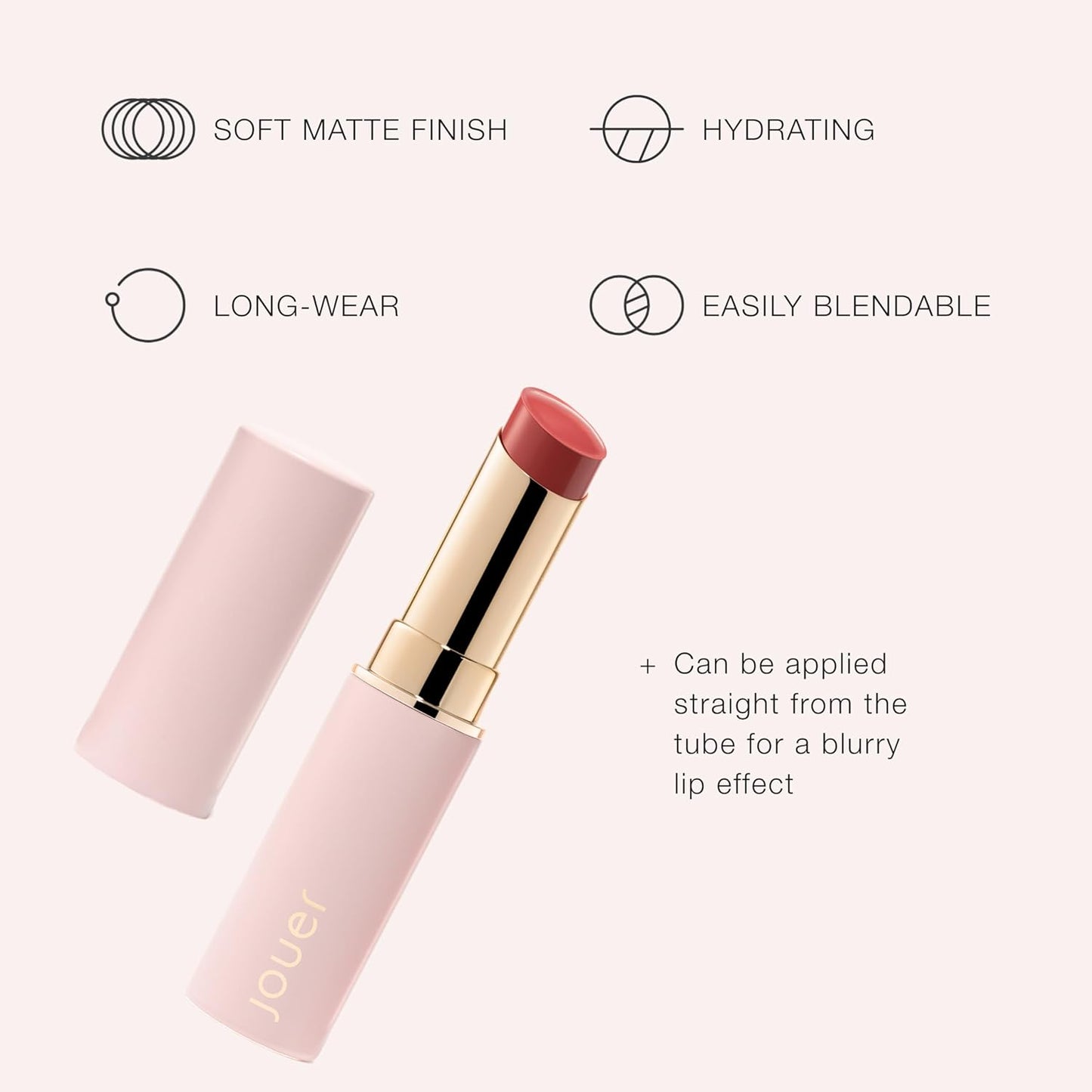 Jouer Balm Bouche Demi-Matte Lip-Égalité - Tinted Lip Balm - Hydrating Lip Tint Long Lasting - Matte Lip Color - Jojoba Seed Oil and Shea Butter Formula