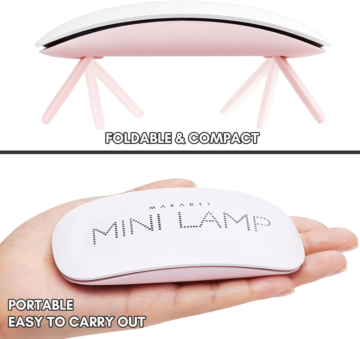 Makartt UV LED Nail Lamp: UV Light for Gel Nails, 6W Mini USB Portable Lamp Fast Drying Gel Polish Curing Light 60S Timer Dryer Manicure Salon Home DIY
