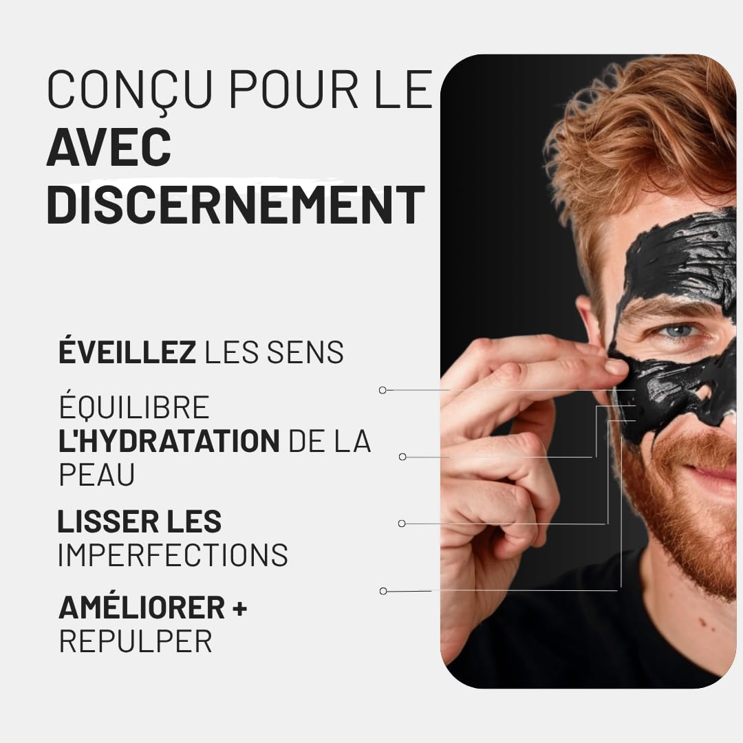 Black Oud Charcoal Mens Face Scrub Mask – Exfoliating Clay Face Mask & Deep Cleansing Facial Scrub with Activated Charcoal, Salicylic Acid & Hyaluronic Acid – Revitalize skin – 50ml