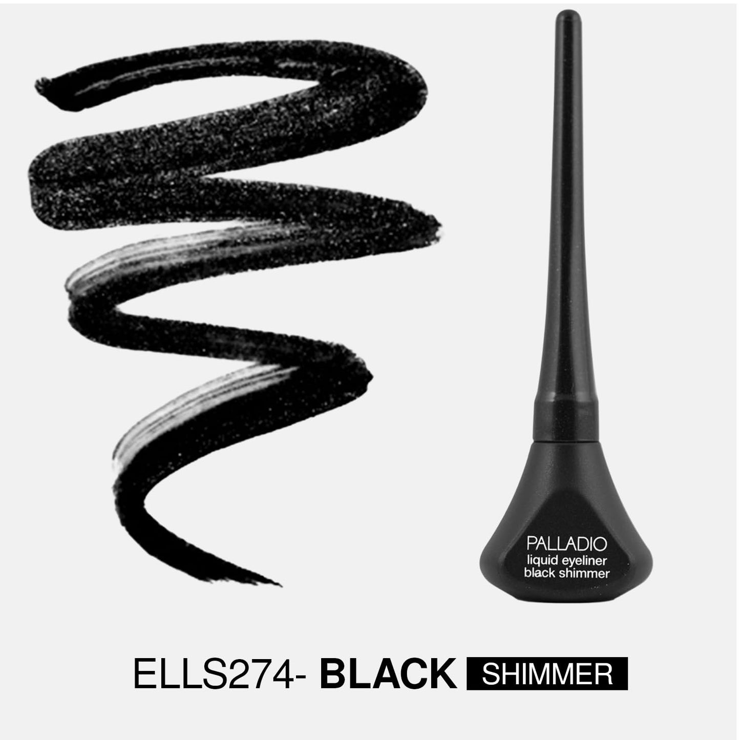 Palladio Liquid Eyeliner, Black Shimmer, Highly Pigmented, Waterproof, Smear-Proof, Includes Easy G Wand Applicator