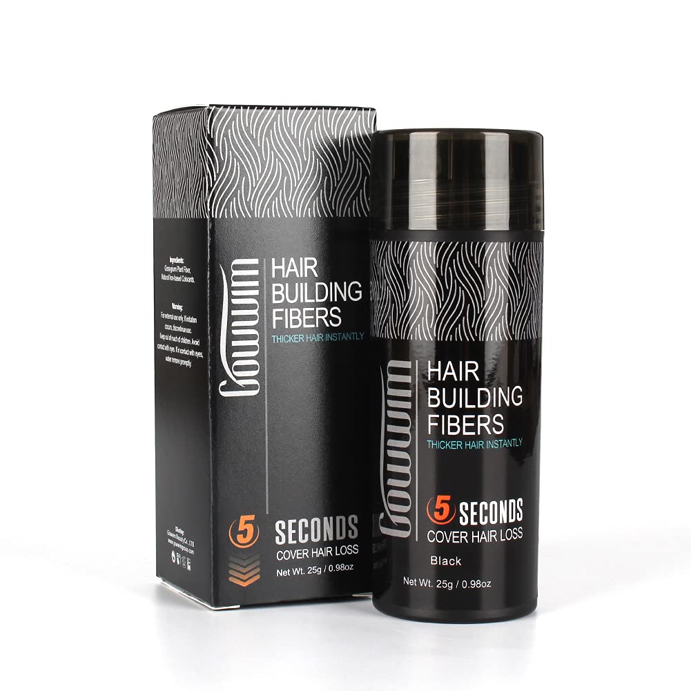 gowwim Hair Fibers for Thinning Hair 25g Hair Building Fibers 100% Undetectable,Instantly Cover Sparse Hair Areas-Bald Spots Cover Up. (Light Brown)