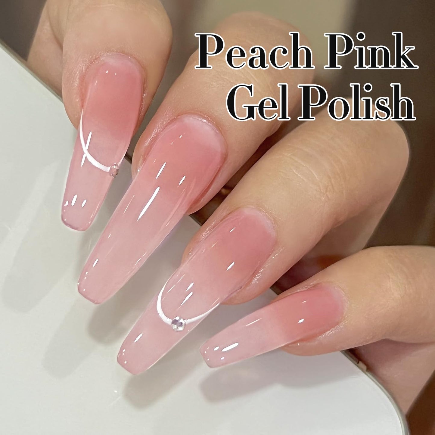 Double Rhythm 0.50 OZ Translucent Gel Polish Same Color Same Bottle Sheer Pastel Neutral Natural Milky 15 ML Jelly UV Nail Art DIY at Home (Jelly Rose Pink-A1380)