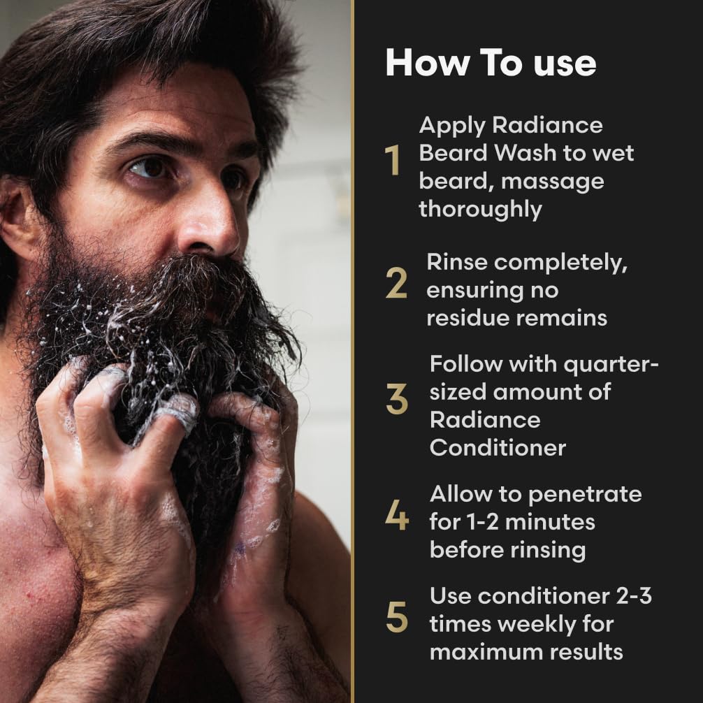 The Beard Struggle - Radiance Beard Wash & Conditioner Bundle - Gold Collection - Pack of 2, Hoenir's Poem - Nourish, Cleanse, Softens, & Strengthens Beard - Beard Wash and Conditioner for Men