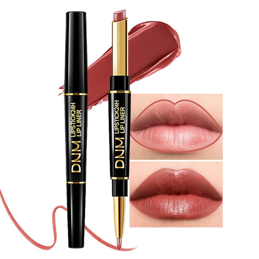 evpct 1Pcs Plummy Terracotta Shine Lip Liner and Lipstick Combo Set Kit for Women, Moisturizing Glossy Tinted Lip Stick Balm, Sheer Shine Juicy Finish, Lightweight Hydrating Formula Lip Care 45#