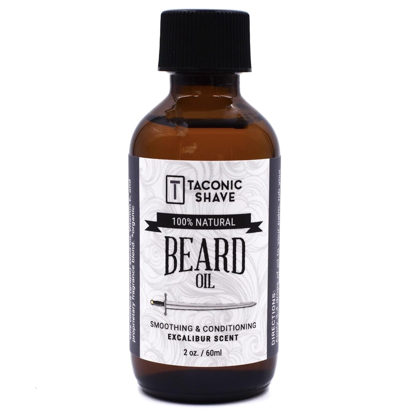 Taconic Shave Premium All Natural Beard Oil - 2 Ounce bottle (Excalibur)