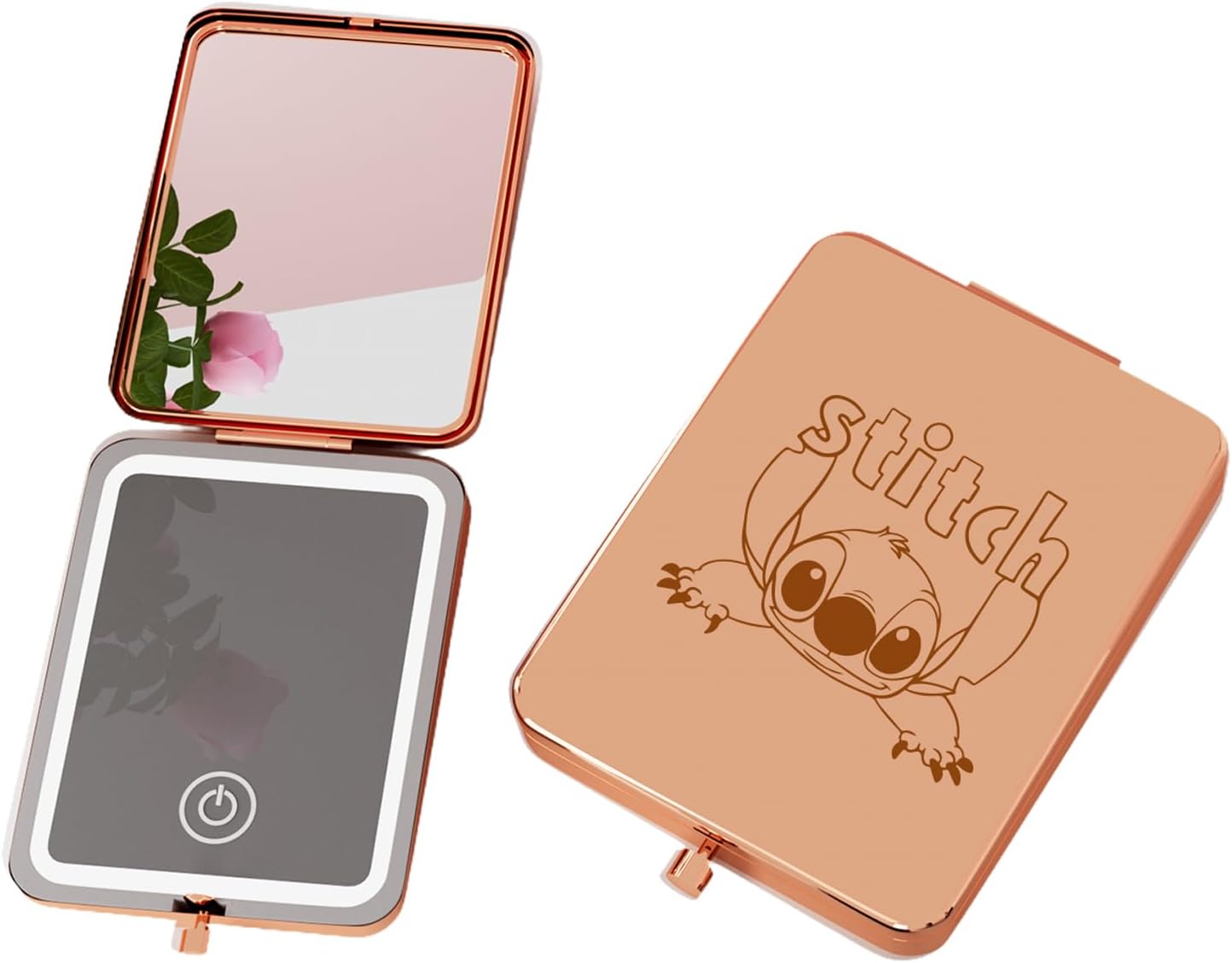 3X Magnifying Makeup Mirror with Lights,LED Compact Travel Mirrors for Pocket,Purse, Double-Sided Foldable Handheld, Vanity Mirror with Lights, Makeup Vanity Desk Bathroom, Gifts for Women