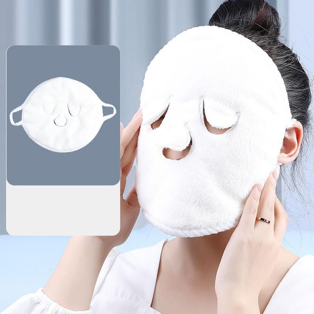 Beaupretty 2pcs Face Towel Mask Facial Steamer Towel Coral Fleece Moisturizing Warmers Hot Cold Mask Spa Skin Care Tool for Women Girls
