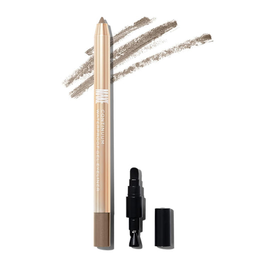 MAKE Beauty Continuum Waterproof Gel Eyeliner Pencil. Creamy, Pigmented Multi-Use, including Waterline with Built-in Sharpener and Blending Brush. Smudge-Proof Makeup. Shade - Halo, Taupe
