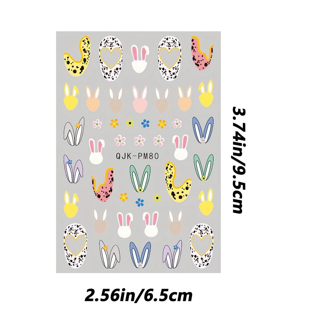 6Sheets Easter Nail Art Stickers Decals Cute Bunny Flower Designs 3D Self-Adhesive Nail Decals Spring Nail Decorations Floral Daisy Butterfly DIY Nail Supplies Easter Nail Accessories for Women Kids