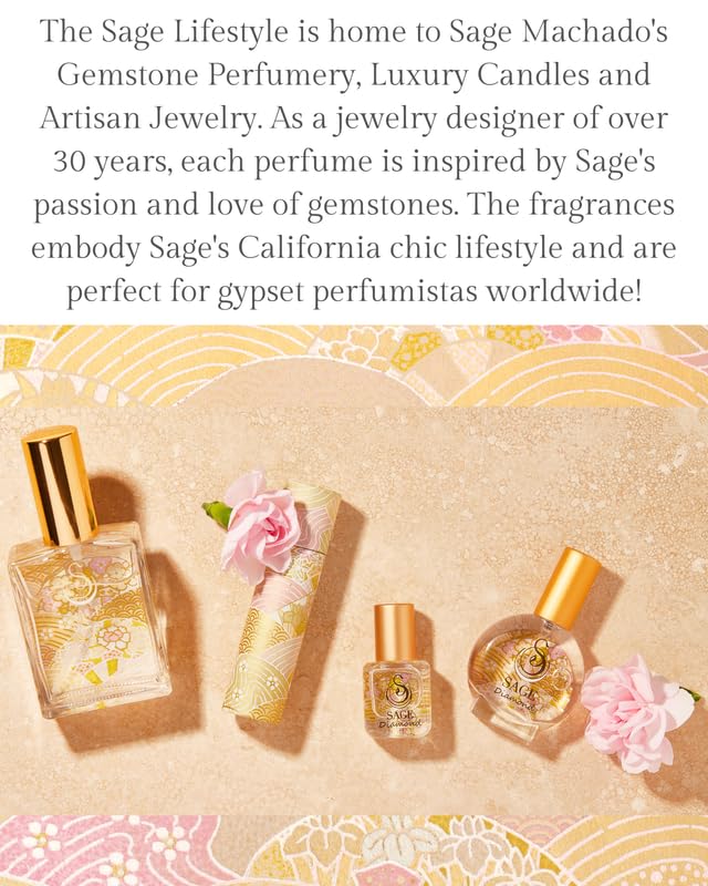 The Sage Lifestyle Diamond Roll On Perfume Oil, Sandalwood, Amber, Musk for Women, Alcohol-Free, Luxury Long Lasting Scent, Vegan & Cruelty Free, Made in USA, 1/4 oz Travel Size Perfume