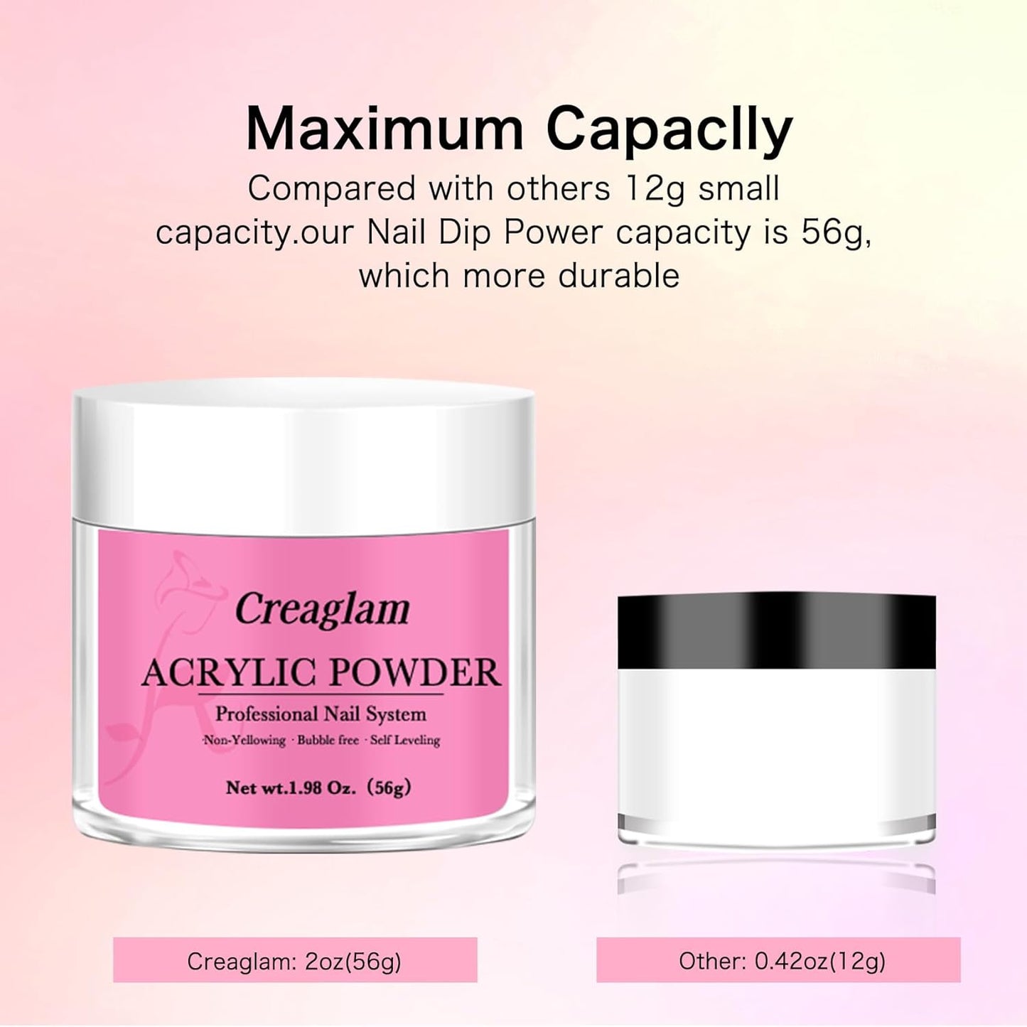 Acrylic Powder for Nail 56g: 2oz Raspberry Rose Acrylic Powder Large Capacity Professional for 3D Art Carving French Extension - DIY Nail Carving Long-Lasting No Needed Lamp