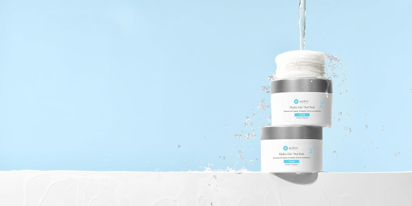 Hydro-Glo Peel Pads - Enhanced with Kojic, Mandelic, Glutathione, Licorice, Papaya, Pineapple, Bearberry Extracts (40% Strength)
