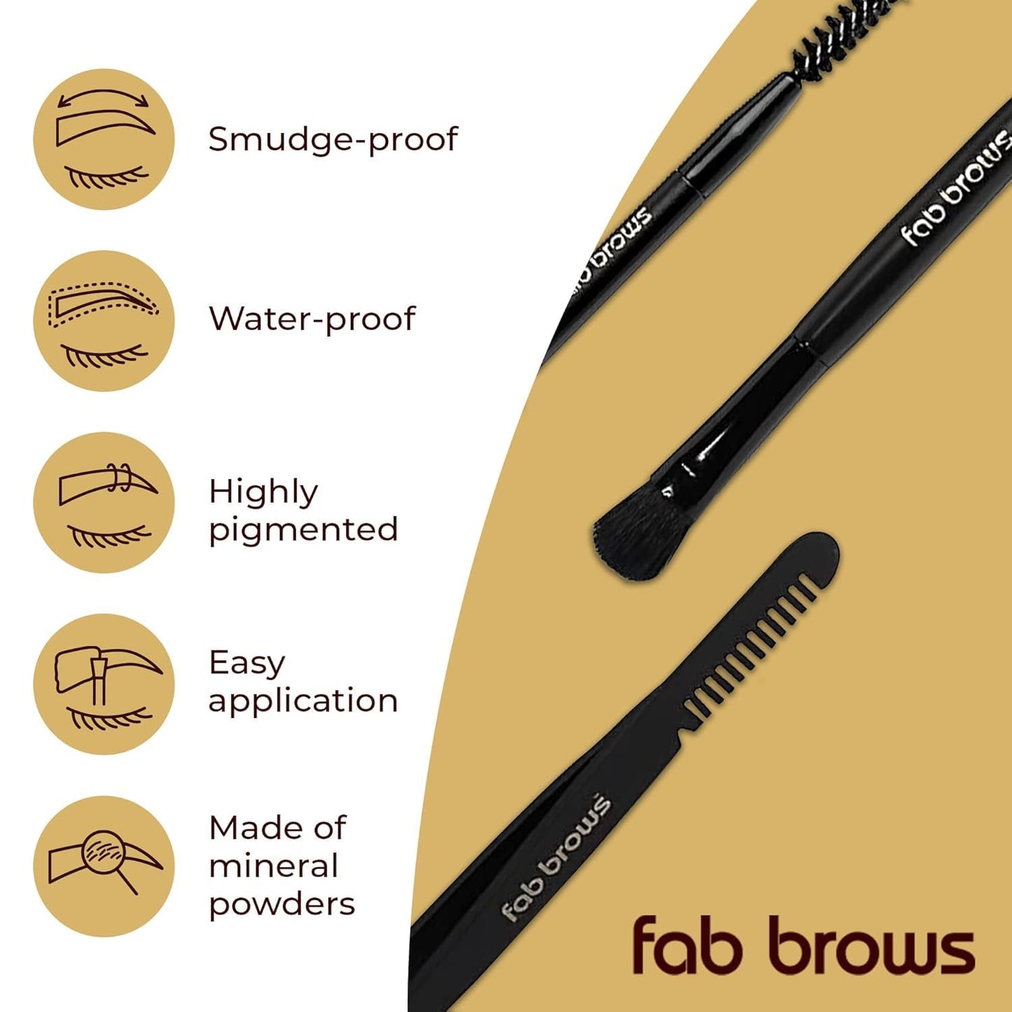 LUX Duo Stencil Eyebrow Kit - The Ultimate Brow Stencil Kit with Duo Brow Powder, Highlighter Powder, Stencil Shapes, Eyebrow Tools & Mirror - Eyebrow Stencil Kit Makeup - Dark Brown/Choco