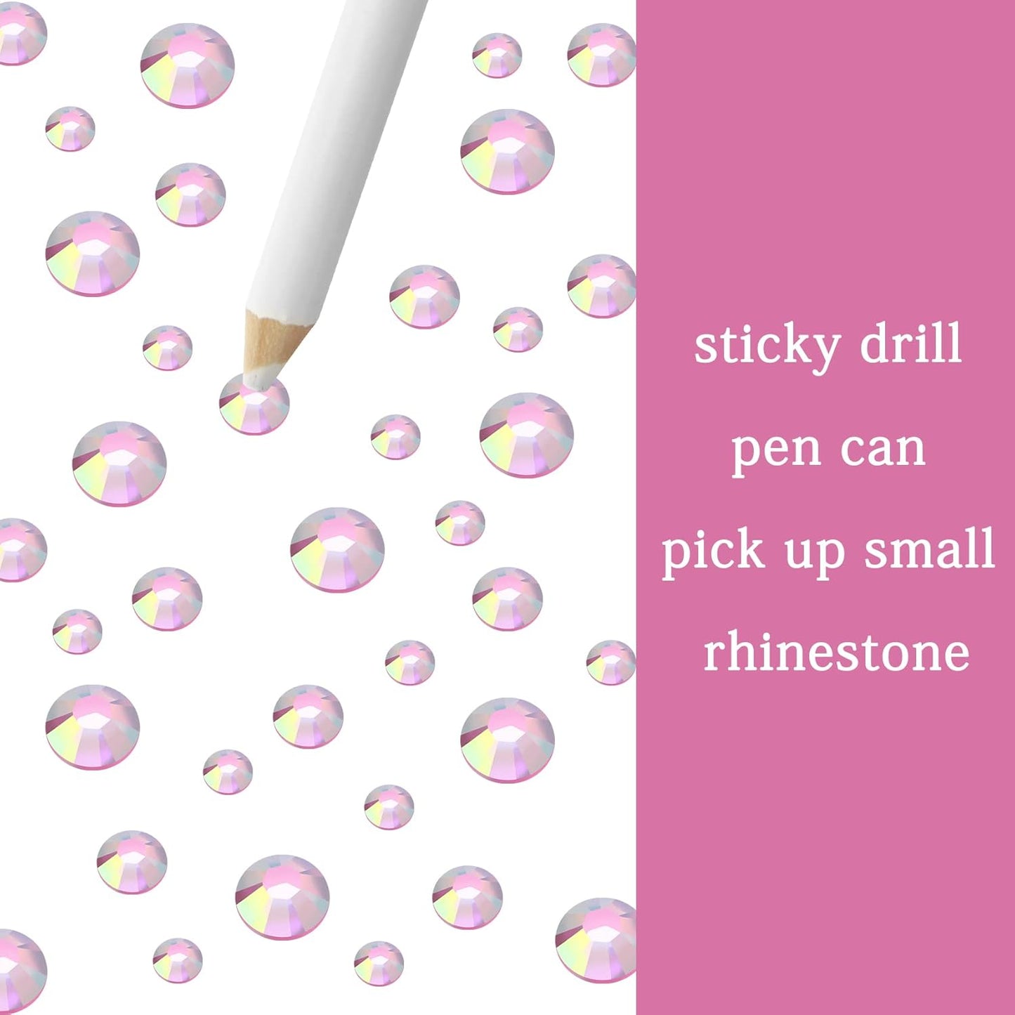 Multi Size 3mm 4mm 5mm Rhinestones Set for Nails Crafts Light Pink Non Hotfix Rhinestones Nail Gems Rhinestone AB Color&Round Flat Back Resin Rhinestone for Makeup Clothes Shoes Eyes Bottles Crafts