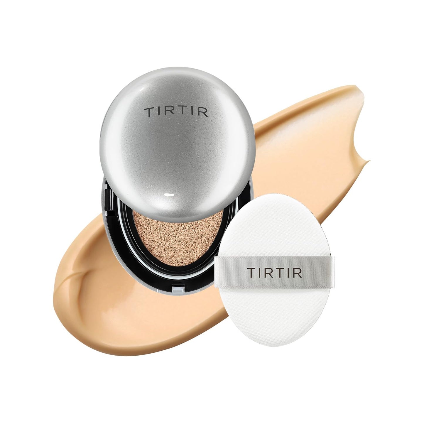 [*Mini Size*] TIRTIR Aura Glow Silver Cushion | Korean Cushion Foundation, (#24N Latte, 0.15 Fl Oz)