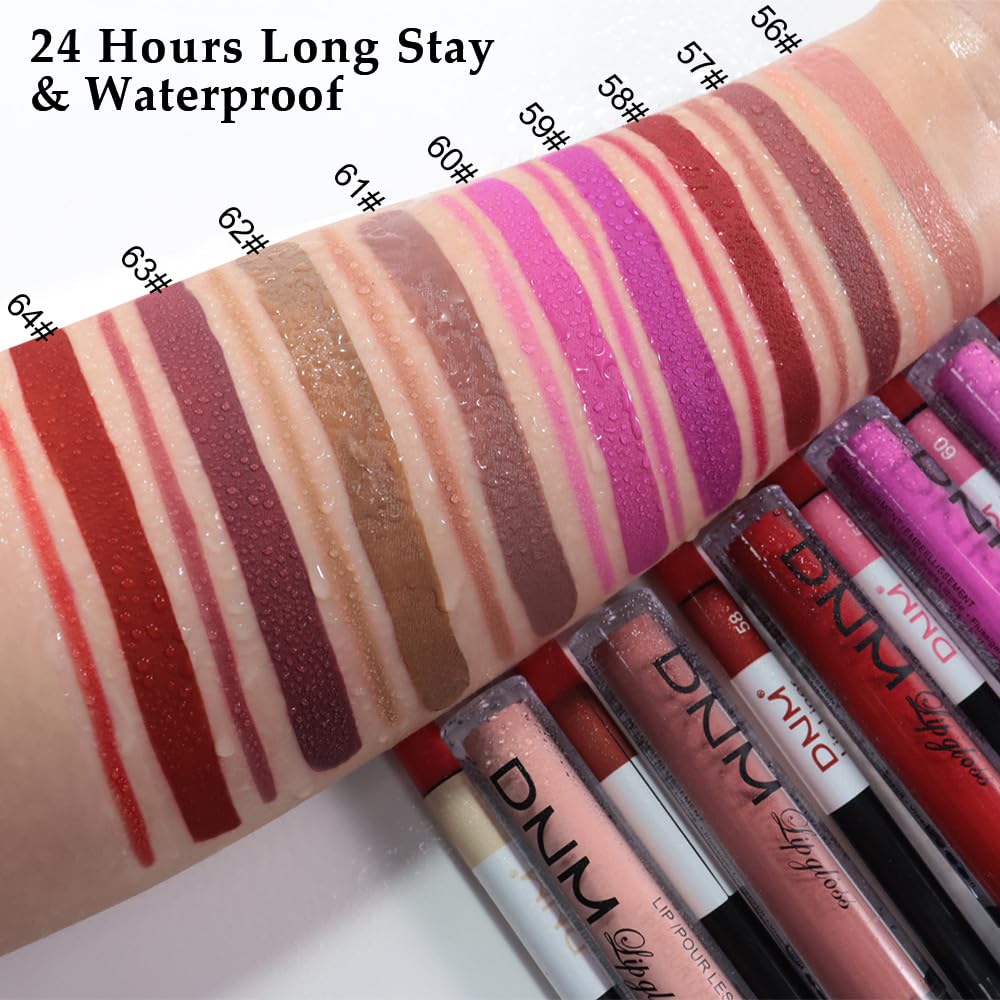evpct 2Pcs Burgundy Red Matte Lip Liner Lipstick Combo Set for Women, Burgundy Lip Combo Set Liquid Lips Gloss Lipliner Stains Set Long Lasting Waterproof, Lips Makeup 24 Hours labiales originale
