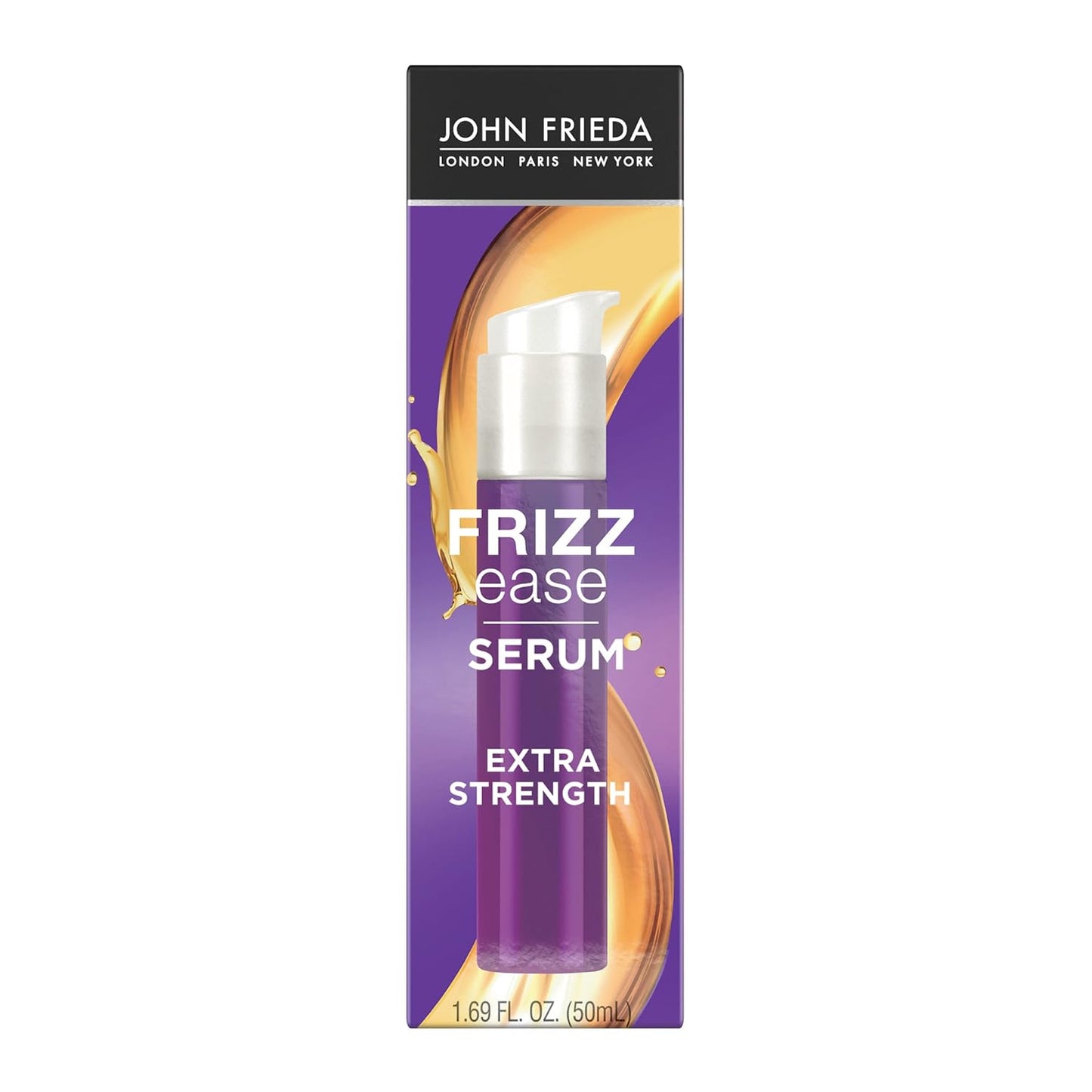 John Frieda Frizz Ease Extra Strength Hair Serum, Instantly Smooths for Healthy, Hydrated, Frizz-Free Hair, for Thick and Coarse Hair, with Argan, Coconut, and Moringa Oil for Heat Protection, 1.69 Oz