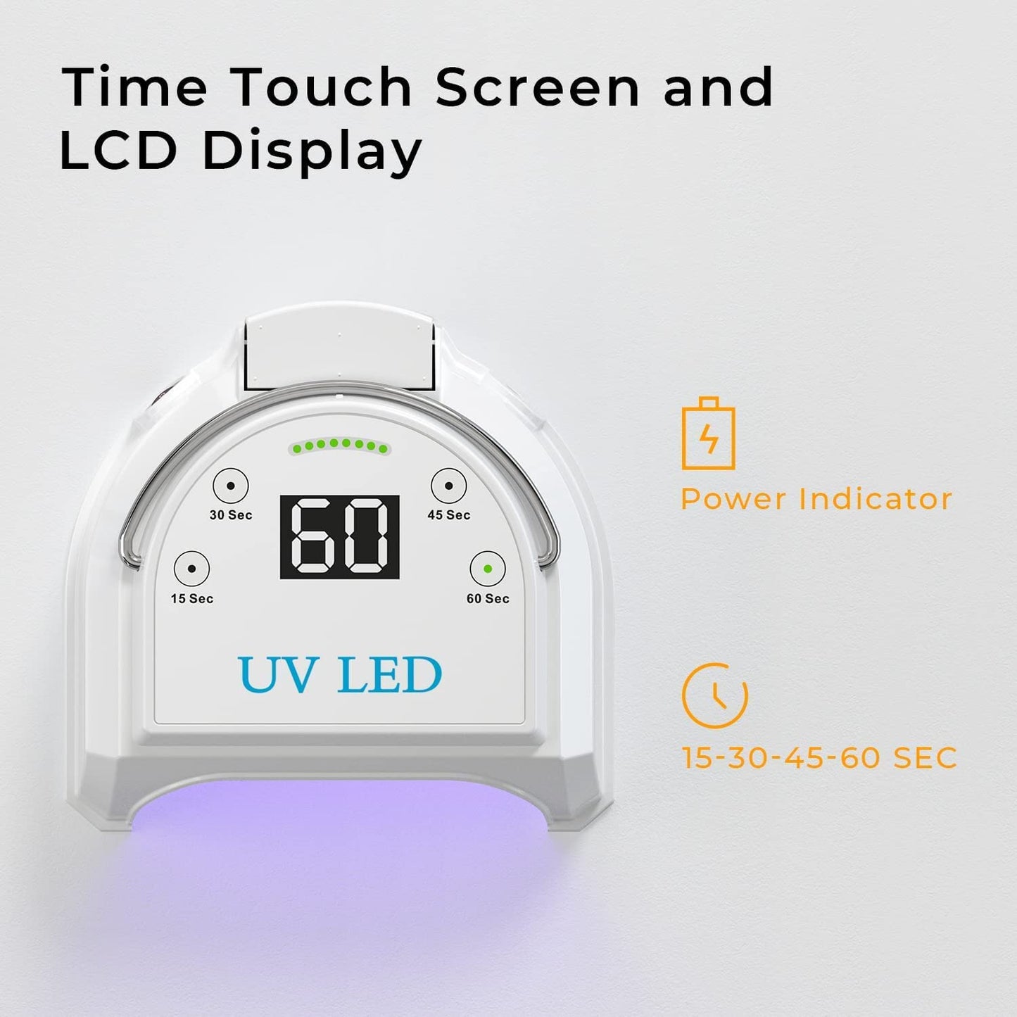 80W Professional Cordless UV LED Nail Lamp, UV Lights for Nails with 45 Beads and Rechargeable Battery, Portable LED Gel Nail Curing Dryer, Nail Polish Machine for Salon or Home, White