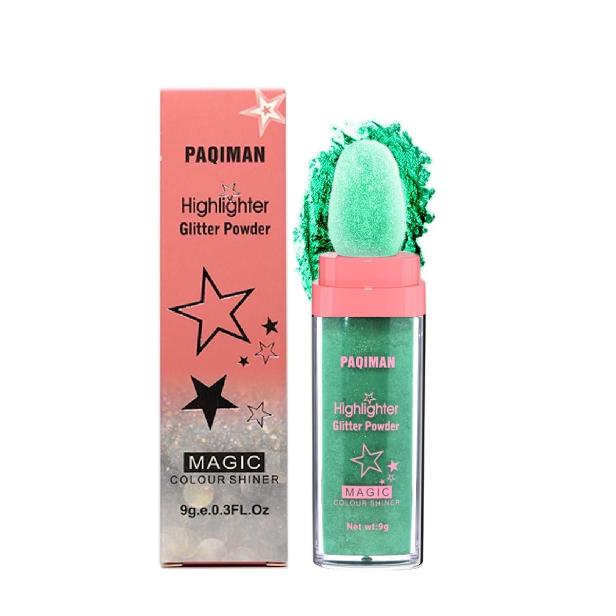 Green Glitter Powder, Neon Accessories Outfit Party Body Sparkling Highlighter Makeup. (04#Green)
